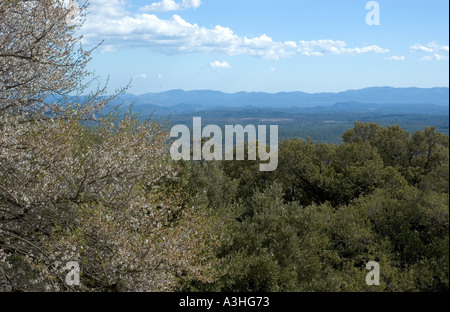 Vue sur le Var à partir du point de vue proche de l'église de St Denis Tourtour Var sud de la France Banque D'Images