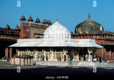 En tombeau de cheikh Salim chisti site de Fatehpur Sikri etat d'Uttar Pradesh, Inde Banque D'Images