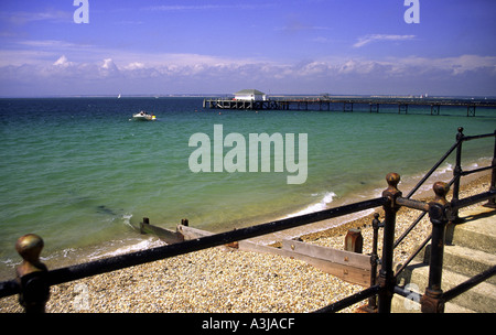 Jetée à Totland Bay West Wight Ile de Wight Angleterre UK Banque D'Images