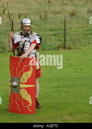 Légionnaire romain à l'amphithéâtre à Caerleon South Wales UK 2004 Banque D'Images