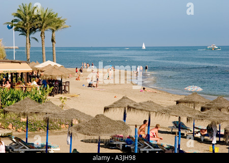 Benalmadena Costa Costa del Sol Espagne Playa de Arroyo de la Miel y los Melilleros Banque D'Images