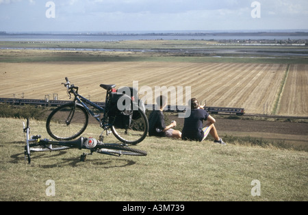 Hadleigh Castle railway & Thames Estuary partie de ce site et dans les régions voisines sont venues pour 2012 événements vtt Banque D'Images