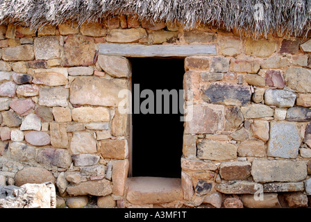 Reconstrucción de una casa tipica de la ciudad de numancia Detalle de una puerta Banque D'Images