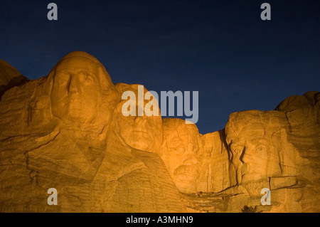 Cérémonie d'éclairage de nuit au Mont Rushmore, dans le Dakota du Sud Banque D'Images