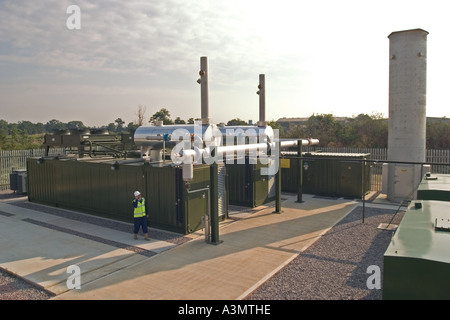 L'énergie des déchets à l'usine à gaz de méthane d'enfouissement près de Banque D'Images