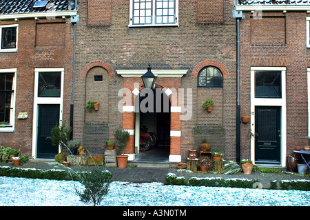 Jean Pesijnshofje Fermer vert Leiden Pays-Bas Hollande John Robinson pasteur Pères pèlerins Pèlerins Banque D'Images