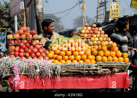 Vendeur de fruits, New Dehli, Inde Banque D'Images