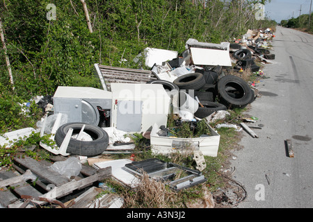 Miami Florida,Homestead,site de déversement illégal,bord de route,pneus,appareils,déchets,pollution,déchets,pollution,pollution,encombrement,déchets,FL06013444 Banque D'Images