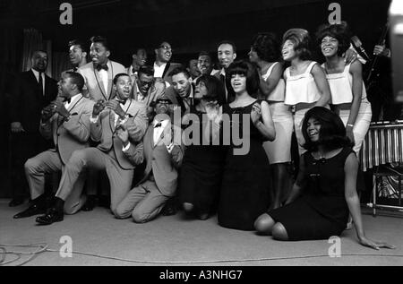 Les artistes Motown TAMLA à EMI House,Londres, 24 mars 1965 - voir description ci-dessous pour plus de détails. Photo Tony Gale Banque D'Images