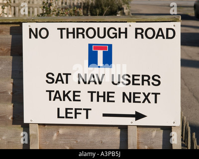 Panneau d'avertissement pour les utilisateurs de Sat Nav malavisée, Helmsley dans le North Yorkshire Angleterre Banque D'Images