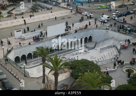 Entrée de métro en construction à Alger Algérie Janvier 2004 Banque D'Images