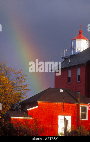 Un arc-en-ciel d'arches près du phare de Marquette Marquette Michigan sur le lac Supérieur Banque D'Images