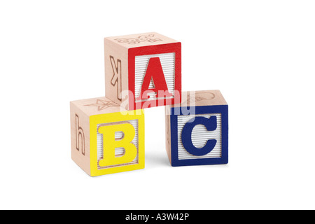 L'enfant alphabet blocks Banque D'Images