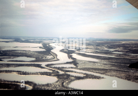 Inuvik dans le Delta du Mackenzie dans les Territoires du Nord-Ouest Banque D'Images