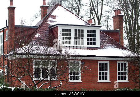 Chambre après neige dans Hampstead Lane London Hampstead Banque D'Images