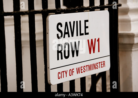 Savile Row street sign Banque D'Images