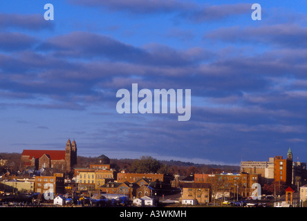 Le front de mer de Marquette Mich à l'aube Banque D'Images