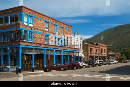 Quartier commerçant du centre-ville d'Aspen Colorado Banque D'Images