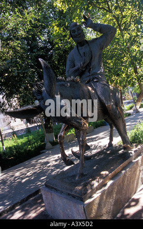 Statue de Hoja Nasruddin ou sage fou Boukhara Ouzbékistan Banque D'Images