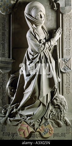 Beaux-arts, Tilman Riemenschneider,, (autour de 1460 - 7.7.1531), le tombeau de la comtesse, Dorothea von Rieneck, passé 1503, grès, grue Banque D'Images