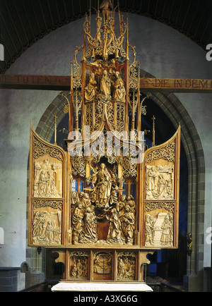 Beaux-arts, Tilman Riemenschneider,, (autour de 1460 - 7.7.1531), l'autel de Marie, bois, 1505 - 1510, Herrgottskirche, Creglingen, Bad Banque D'Images