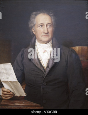 Goethe, Johann Wolfgang von,, 28.8.1749 - 22.3.1832, l'auteur allemand / writer, demi-longueur, peinture de Joseph Karl Stieler (1781 Banque D'Images
