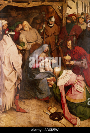 'Fine Arts, Brueghel, Pieter l'Ancien, (1525 / 1530 - 1569), peinture, 'l'adoration des rois", 1564, huile sur panneau de chêne, Banque D'Images