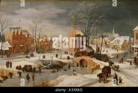 'Fine Arts, Brueghel, Pieter le Jeune, (1564 - 1638), peinture, 'Paysage d'hiver', Prado, Madrid, historique, historique, de l'Union européenne Banque D'Images