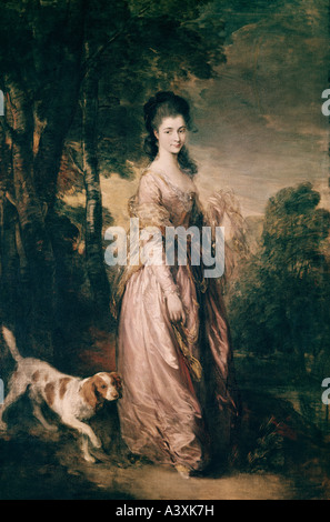 'Fine Arts, Gainsborough, Thomas, (1727 - 1788), peinture, 'Portrait de Mme Lowndes-Stone', vers 1775, huile sur toile, 232 cm Banque D'Images