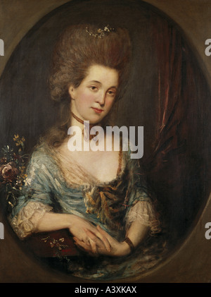 'Fine Arts, Gainsborough, Thomas, (1727 - 1788), peinture, 'portrait de lady', huile sur toile, 91,5 cm x 71 cm, Lazaro Galdiano Banque D'Images