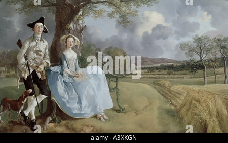 'Fine Arts, Gainsborough, Thomas, (1727 - 1788), peinture, 'Mr et Mme Andrews, vers 1750, huile sur toile, 69,8 cm x 119,4 cm Banque D'Images