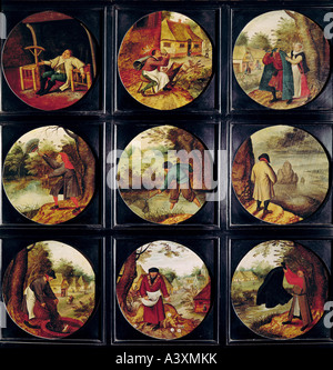 'Fine Arts, Brueghel, Pieter le Jeune, (1564 - 1638), peinture, 'proverbes', Pommersfelden, historique, historique, l'Europe, ne Banque D'Images