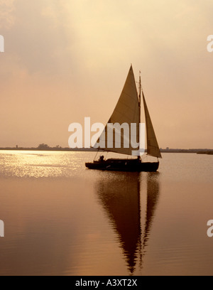 L'Angleterre. Le Norfolk. La voile sur Norfolk Broads, Horsey simple Banque D'Images