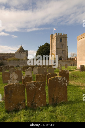 Vue de la tour du pape de l'église, Stanton Harcourt, Oxfordshire, England, UK Banque D'Images