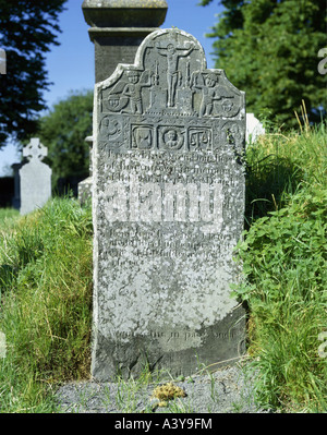 Voyage / géographie, Irlande, Monasterboice, monuments, tombstone, inscription d'Owen Doughery pour sa fille Mary, 1814, Banque D'Images