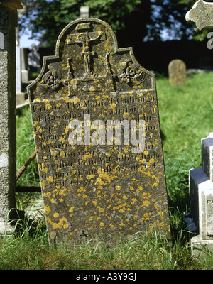 Voyage / géographie, Irlande, Monasterboice, monuments, tombstone, inscription de M. McCullon pour sa mère et son frère, 1844, Banque D'Images