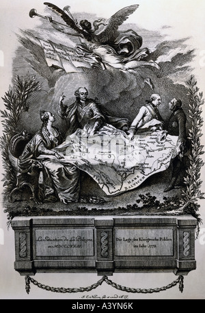 Géographie / voyages, Pologne, partitions, première partition, 1772 Copyright de l'artiste n'a pas à être effacée Banque D'Images