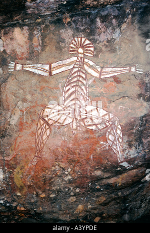 Art rupestre aborigène de Kakadu Nourlangie Rock Territoire du Nord Banque D'Images