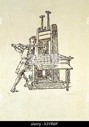 Technics, impression, impression avec encre, par Albrecht Dürer (1471 - 1528), vers 1510 / 1520, l'artiste n'a pas d'auteur pour être effacé Banque D'Images