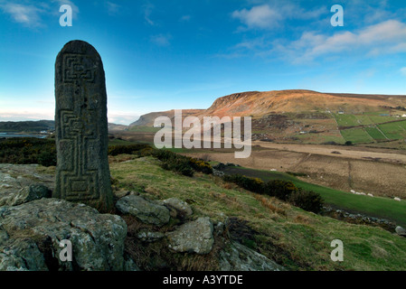 Standing Stone cross à Greeneville County Donegal Ireland Banque D'Images