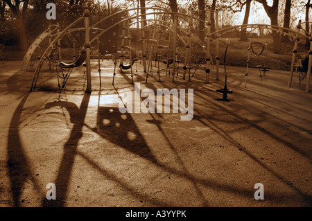 Poules & Shadows,une soirée Photo de Hanley Park à Stoke-On-Trent Staffordshire UK Banque D'Images