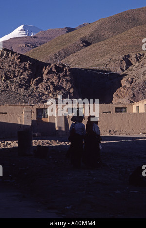 Pèlerins tibétains, près du Mont Kailash, Tibet de l'Ouest Banque D'Images