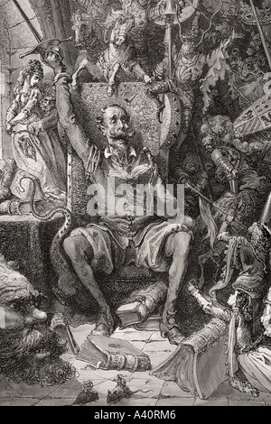 Illustration par Gustave Dore de Don Quichotte Banque D'Images