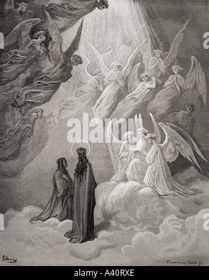 Illustration pour Paradiso par Dante Alighieri, Canto XX, lignes 10 à 12, par Gustave Dore, 1832 - 1883. Artiste et illustrateur français. Banque D'Images