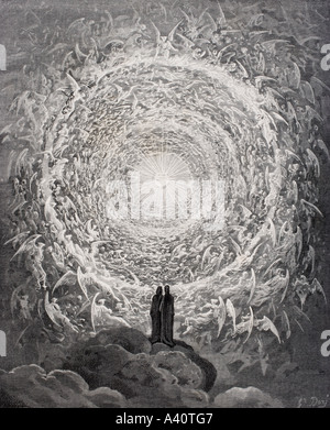 Illustration pour Paradiso par Dante Alighieri. Canto XXXI, lignes 1 à 3, par Gustave Dore, 1832 - 1883. Artiste et illustrateur français. Banque D'Images