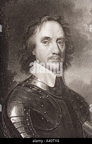 Oliver Cromwell, 1599 - 1658. Soldat et homme d'anglais. Banque D'Images