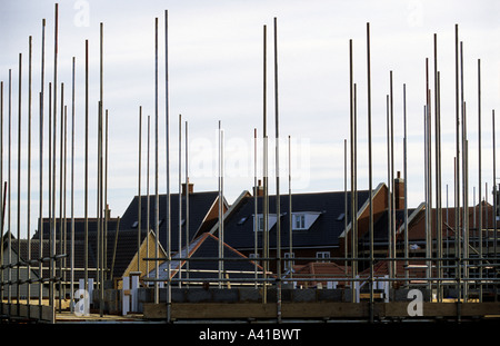 Maisons en construction sur la Ravenswood Estate à Ipswich, Suffolk, UK. Banque D'Images