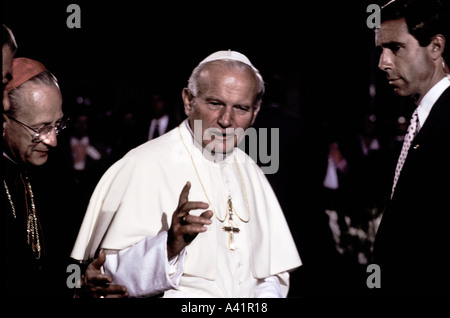 Le Pape Jean Paul II Visite Detroit Banque D'Images