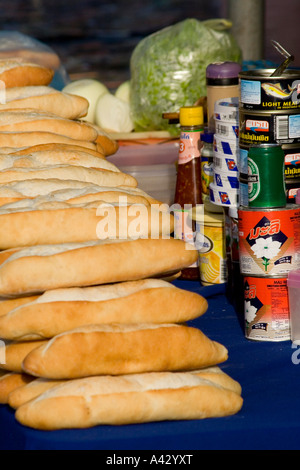 Vendeur Sandwich Lao Luang Prabang au Laos Banque D'Images