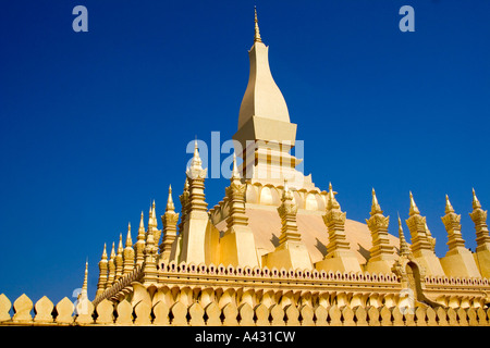 Wat That Luang Vientiane Laos Banque D'Images